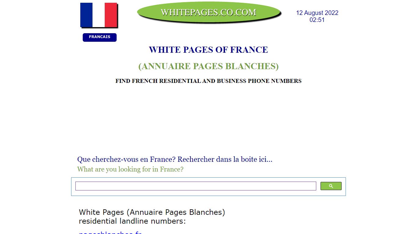 White Pages of France (Annuaire Pages Blanches)
